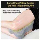 anzhixiu Long Knee Pillow for Side Sleeper Fully Support Thighs and Knees for Sciatica, Back, HIPS, Knees, Joints Pain Relief - Leg Pillow for Side Sleeping Between Legs Aligns Spine- Pure Gray
