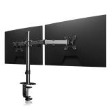 Suptek Dual Monitor Desk Mount, Adjustable Dual Monitor Arm for 2 Computer Screens up to 27 inch, Dual Gas Spring Monitor Arm, Holds up to 22 lbs Each, VESA 75x75/100x100 mm, Black (MD9442)