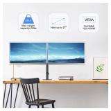 Suptek Dual Monitor Desk Mount, Adjustable Dual Monitor Arm for 2 Computer Screens up to 27 inch, Dual Gas Spring Monitor Arm, Holds up to 22 lbs Each, VESA 75x75/100x100 mm, Black (MD9442)