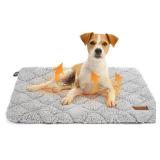 Self Warming Cat Bed Self Heating Cat Dog Mat 24 x 18 inch Soft & Fluffy Cat Bed Noiseless Thermal Pet Pad for Indoor Outdoor Pets with Removable Cover Non-Slip Bottom (29.5\"L x 18.9\"W x 1.2\"Th)