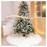 Vonhen 60 Inch White Christmas Tree Skirt with 4.5\" Extra Long Pileâ Ultra Plush Faux Fur Tree Skirt for 6-9 Ft Trees