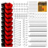 ELEAD 297 Piece Pegboard Hooks Kit, Peg Board Organizer Accessories with Bins for Organizing Various Tools, Fit 1/8 or 1/4 inch Pegboard for Hanging Storage, Garage, Workshop & Craft Room