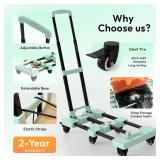 Voipvvii Folding Hand Truck 500lbs, Portable Heavy Duty Dolly Cart, 6 Wheels Collapsible Luggage Cart with 2 Elastic Ropes - Compact Trolley Cart for Easy Moving - Ideal Hand Cart for Travel and More
