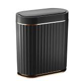 ELPHECO Black Bathroom Trash Can with Lid 2 Gallon Sensor Trash Bin, Automatic Narrow Garbage Can, Waterproof Smart Trash Can, Slim Motion Sensor Waste Bins for Bathroom, Living Room, Office