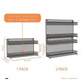 CAXXA 2 PK 2 Tier Mesh Kitchen Counter-top or Wall Mount Spice Rack Jars Storage Organizer, Bronze