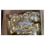 Dandat 3 Pcs 3 Arm Metal Candelabra Candlestick Holders Tall Candlestick Holders Gothic Candle Holder for Home Wedding Church Christmas Party(Classic,10.24 Inch,Gold)