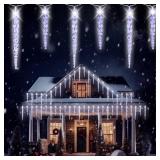 (New) Outdoor Icicle Lights, 16.2Ft 40 LED Twinkling Icicle String Lights, Connectable 40 Tubes Chrisitmas Lights, Waterproof Hanging Christmas Ornament Plug in for Wedding, New Year, Home Decor