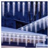 (New) Outdoor Icicle Lights, 16.2Ft 40 LED Twinkling Icicle String Lights, Connectable 40 Tubes Chrisitmas Lights, Waterproof Hanging Christmas Ornament Plug in for Wedding, New Year, Home Decor
