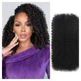 Afro Kinkys Bulk Human Hair For Braiding Soft 4c Afro Kinky-Curly Human Hair For Mini Twists,Dreadlocks Extensions,Repair Locs,Micro Locs Extension,Human Braiding Hair 18inch(1B,35g/pack)