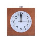 Lancoon Wooden Analog Alarm Clock, Wood Body Non-Ticking Quiet Silent with Night Light Snooze Function Battery Operated for Tabletop Bedroom Bedside Heavy Sleepers (Brown)