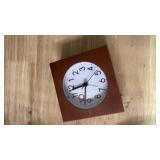 Lancoon Wooden Analog Alarm Clock, Wood Body Non-Ticking Quiet Silent with Night Light Snooze Function Battery Operated for Tabletop Bedroom Bedside Heavy Sleepers (Brown)