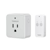 Remote Control Outlet, TESSAN Wireless Light Switch, On Off Switch Plug for Lights, Lamps, Fans, Household Appliances, 100ft RF Range, 15A/1875W(1 Remote + 1 Outlet)