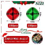 Zhanmai 300 Pieces Jingle Bells Bulk for Craft, DIY Christmas Bells for Decoration, Home Decoration(0.5 Inch,Red/Green)