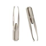 Comimark 2 PCS Eyebrow Tweezers Stainless Steel With LED Light Anti-static Eyelash Eyebrow Clamps Hair Removal Tweezers Profession Makeup Tools