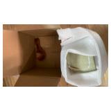 Honeydak Speckled Ceramic Salt Cellar with Lid and Wooden Spoon, Rustic Farmhouse Salt Pepper Cellar Holder for Valentines Day,Housewarming Gift, Heavyweight Spices Jar(Retro Color,1 Set)