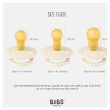 BIBS Pacifiers Colour Collection | Natural Rubber Baby Pacifier | Set of 2 BPA-Free Soothers | Made in Denmark | 0+ Months (Pack of 2) | Vanilla/Iron