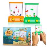 YoYa Toys Aqua Rings Handheld Water Game - Set of 2 - Water Ring Toss and Basketball Hoop Toy - Gift for Ages 3 4 5 6 7 8 9 - Nostalgic 80
