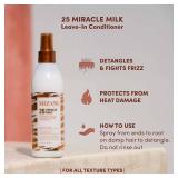 Mizani 25 Benefit Miracle Milk - Leave in Conditioner for Curly Hair, With Coconut Oil, Curl Detangler Spray, Anti Frizz Heat Protectant, No Drying Alcohols, Paraben-Free, 8.5 Fl Oz