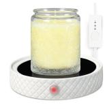 Candle Warmer Plate,with Timer Auto Shut Off Ceramic Electric Large Candle Wax Warmer for Jar Candles, Mug Warmer Heater for Coffee Beverage Milk Tea for Home Office(White)