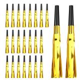 Noise Makers, 24 PCS Gold Noise Makers, Glitter Metallic Fringed Party Blowers Noisemakers Horns for Adults for Birthday Sporting Events Christmas 2025 New Year Eve Party Favor Supplies Decorations