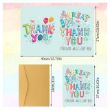 Penitue Jumbo Thank You Card with Envelope, Giant Oversized Appreciation Greeting Card Extra Large Size A Great Big Thank You for Farewell Colleagues Boss Teacher Retirement (Green, Style 2)