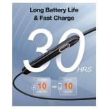 Rythflo Bluetooth Headphones,V5.2 Wireless Bluetooth Earbuds w/Mic in-Ear Magnetic Neckband Earphone 30Hrs Playtime, IPX7 Sweatproof Deep Bass Headset for Phone Call Music Sports