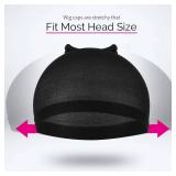 FANDAMEI Wig Cap, Nylon Wig Caps, 4 Pieces Stocking Wig Caps for Women (Blackï¼