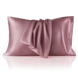 Bedsure King Size Satin Pillowcase Set of 2 - Nostalgia Rose Silky Pillow Cases for Hair and Skin with Envelope Closure, Similar to Silk Pillow Cases, Gifts for Women Men, 20x36 Inches, 2pcs