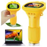 Kids Microscope - Ashfly 1000X Portable Microscope for Kids, Photo & Video Miniscope Pocket Microscope Gifts, 2