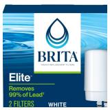 Brita Faucet Mount Water Filter for Sink, Removes 99% of Lead, Elite Filtration System, Includes 2 Replacement Filters, White