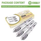 HINMAY Small Stainless Steel Serving Tongs 7-Inch Salad Tongs, Set of 3 (Silver)