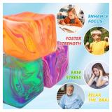 Fidget Toys Squishy Stress Cube, Stress Balls for Kids Adults Squishies Stress Relief, Ice Squishy Cube Sugar Balls, Sensory Toys for Kids with Autism, Fidgets for Classroom Prize Toys (Pink)