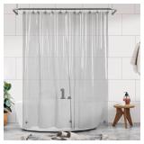 Barossa Design Shower Curtain Liner - Clear Black Premium PEVA Shower Liner with 3 Magnets and Metal Grommets, Waterproof Lightweight Standard Size Curtains for Bathroom - Translucent Black