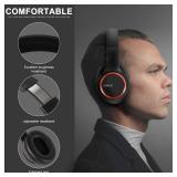 LORELEI X8 Over-Ear Wired Headphones with Microphone with 1.45m-Tangle-Free Nylon Line&3.5mm Plug,Lightweight Foldable & Portable Headphones for Smartphone,Tablet,Computer,Mp3/4(Space Black)