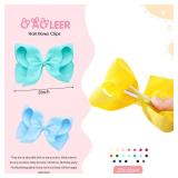 Oaoleer 20PCS 8 Inch Hair Bows for Girls Grosgrain Ribbon Toddler Hair Accessories with Alligator Clips for Toddlers Baby Girls Kids Teens in Pairs