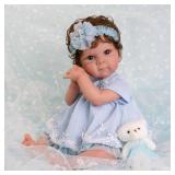 EKOKIZ Reborn Baby Dolls Clothes Girl Blue Baby Doll Clothes 17-20 Inches Doll Outfits and Accessories for Newborn Girl