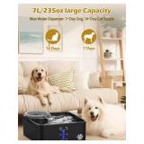 Kastty 2 Gallon Dog Water Fountain Ultra Large/Wide Pet Fountain BPA-Free Premium Dog Water Bowl Dispenser with 5 Filtration Safe Pump& LED Shortage Reminder, Large Dogs Cats& Multi-Pet Home FS55