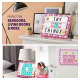 Dan&Darci Cinema Light Box for Girls - Gifts for 8 9 10 11 12 Years - Gifts for 10 Year Old Girl - Pink Christmas Decor for Teen Girls Bedroom - Preteen Room, Tween, Girl Trendy Stuff Birthday Gift