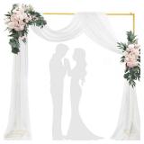 ADOSON Backdrop Stand 6.6FT Wedding Arch Backdrop Stand Heavy Duty Gold Square Metal Balloon Arch Stand for Wedding, Birthday Party, Baby Shower Celebration Decorations