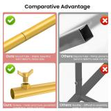 ADOSON Backdrop Stand 6.6FT Wedding Arch Backdrop Stand Heavy Duty Gold Square Metal Balloon Arch Stand for Wedding, Birthday Party, Baby Shower Celebration Decorations