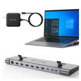 TobenONE 16-in-1 USB-C Docking Station 3 Monitors & Dual Monitor,2 HDMI+DP+6 USB Ports for Office & Home Use,Capable of 100W Power Supply & 2.5Gbps Ethernet, Used with Dell/HP/Lenovo