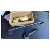 Jeasor 5-Pieces Industrial Pipe Bathroom Accessories Hardware Kit DIY Wall Mounted Includes Towel Bar Robe Hooks Toilet Paper Holder and Towel Ring (Black, 18 Inch) (missing hanging hooks)