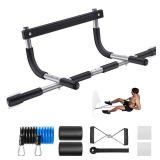 ALLY PEAKS Pull Up Bar Thickened Steel Pipe Super Heavy Duty Steel Frame Upper Workout Bar| Multi-Grip Strength for Doorway | Indoor Chin-Up Bar Fitness Trainer for Home Gym Max Limit 440 lbs