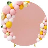 7.2FT Round Wedding Arch Cover for 7.2FT Circle Arch Stand, Thick Polyester Fabric Adjustable Backdrop Cover for Wedding Birthday Party Baby Shower Photography Decoration (Dusty Rose)