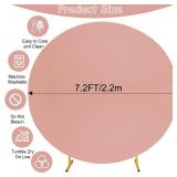 7.2FT Round Wedding Arch Cover for 7.2FT Circle Arch Stand, Thick Polyester Fabric Adjustable Backdrop Cover for Wedding Birthday Party Baby Shower Photography Decoration (Dusty Rose)