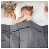 yescool Weighted Blanket 5 Pounds Cooling Weighted Lap Blanket, Grey Heavy Blanket for Sleeping, Weighted Throw Blanket Gift for 40-60lbs, 36\"x48\"
