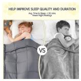 yescool Weighted Blanket 5 Pounds Cooling Weighted Lap Blanket, Grey Heavy Blanket for Sleeping, Weighted Throw Blanket Gift for 40-60lbs, 36\"x48\"