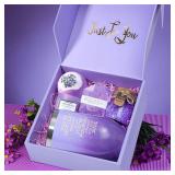 Gifts for Women - Christmas,Valentines Day,Birthday,Thanksgiving Day,Mothers Day Gifts - Unique Lavender Spa Basket Set Gift for Mom,Wife,Aunt,Daughter,Sister,Girlfriend,Her