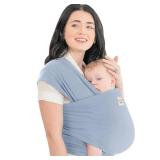 KeaBabies Baby Wrap Carrier - All in 1 Original Baby Carrier Newborn to Toddler Sling, Easy to Wear, Hands Free Bonding, Lightweight, Breathable Infant Wraps (Powder Blue)