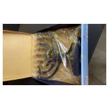 LED Electric Blue Hanukkah Menorah with Special Effects - Battery/USB Powered, Star of David, 4 Lighting/Blinking Modes, Large LED Bulbs, Chanukah Traditional Electric Menorahs - Navy Blue